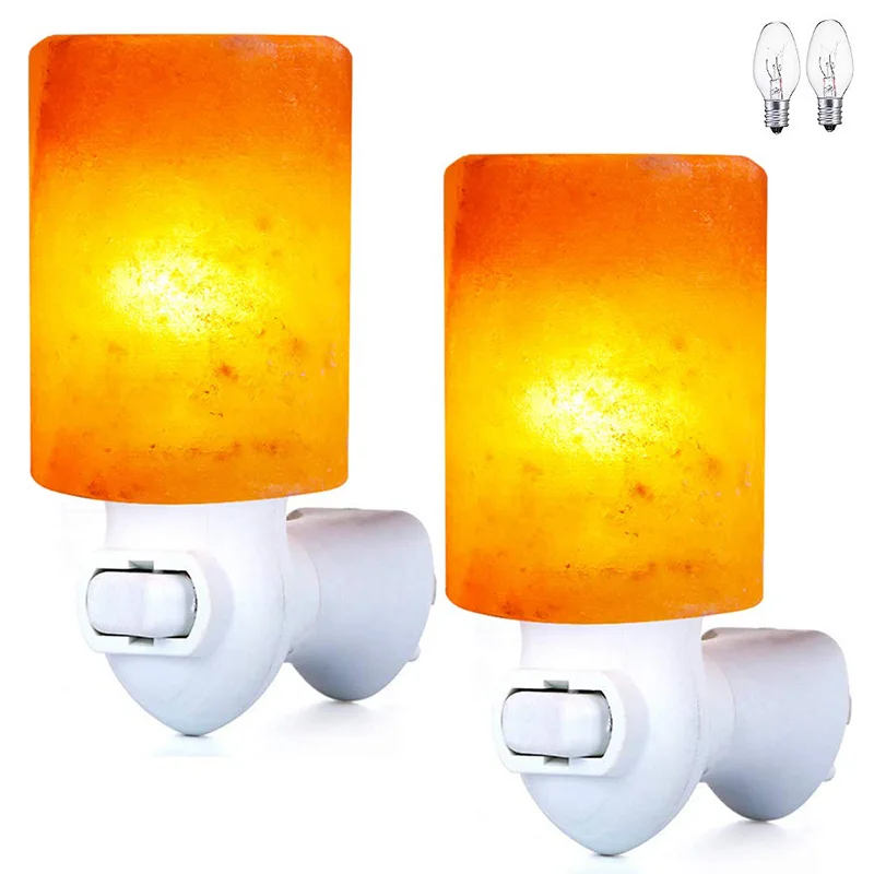 Гималайская соляная лампа Ночной светильник 2 дополнительных лампы розовая