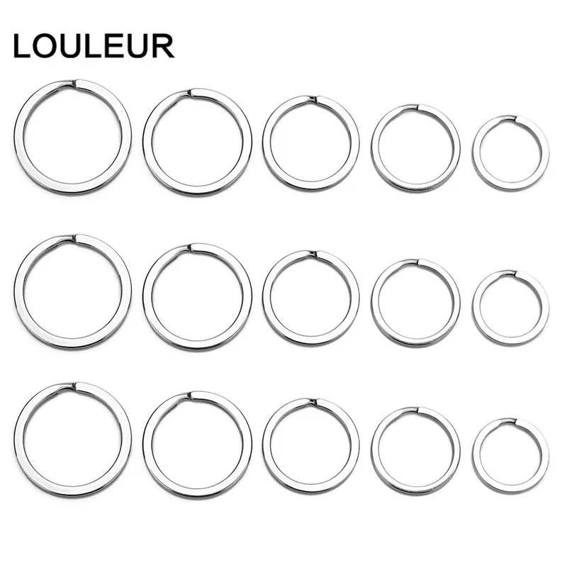 Louleur, 20 шт./партия, нержавеющая сталь, брелок для ключей, плоская линия, брелок для ключей, брелок для ключей, для изготовления ювелирных изделий