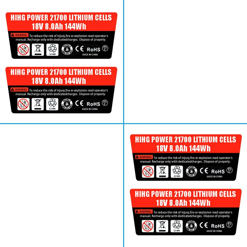 21700 BAT618 10 Core Li-ion Battery 8.0Ah Sticker For Bosch 18V Lithium Label Accessories BAT610 BAT609 BAT618G |