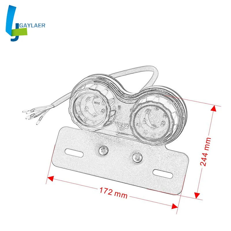 

LED Tail Light Integrated Brake Stop Turn Signal Lamp License Plate Bracket for Harley Honda Suzuki Yamaha BMW Kawasaki