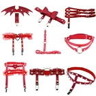 Пояс для чулок женский кожаный, пикантный пояс в стиле панк, с заклепками в форме сердца, кожаный пояс в готическом стиле Харадзюку, для косплея