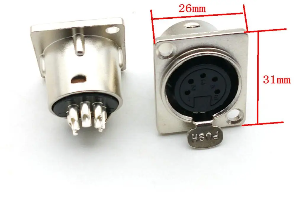 20 шт. 5 pin гнездовой разъем XLR монтажный штекер панели адаптера|connector panel|connector