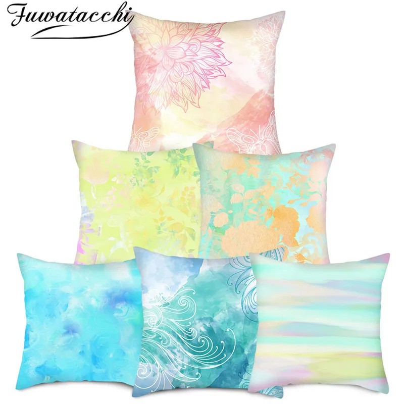 Fuwatacchi Butterfly Cushion Covers Flowers Pillow Cases Cotton New for Bedroom Sofa and Chair Decorative 45*45cm | Дом и сад