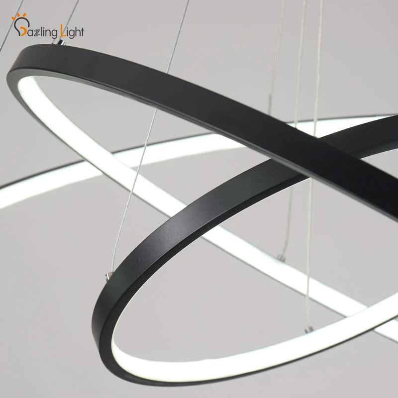 

1modern LED Pendant Lamp Rings Ceiling Chandelier Lighting for Living Room Dining Room Fixtures Modern Chandelier 00188 Iron AC
