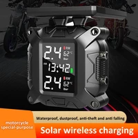 waterproof motorcycle solar tpms motorbike tire pressure monitoring system tyre temperature alarm system