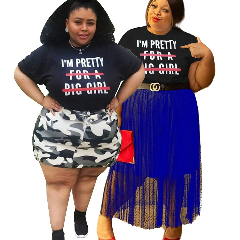 

Plus Size Womens Tee Short Sleeve Casual Letter Tops Dames Top Loungewear Blouse Black Sweatshirts 2021 New Fashion