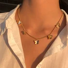 Женское Ожерелье-чокер, недорогое золотое ожерелье с подвеской в виде бабочки, Пляжное Ювелирное Украшение, 2021