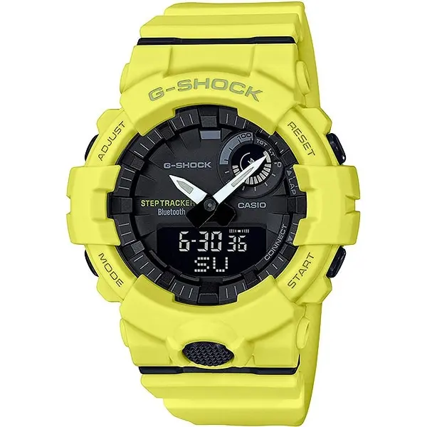 Casio G Shock GBA 800 9A противоударные часы с функцией Bluetooth и шагомером|Кварцевые мужские