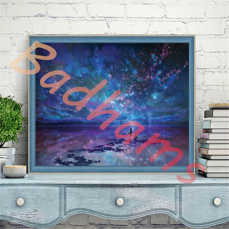 

Картина с изображением ночного звездного неба 5D «сделай сам», вышивка крестиком стразы, подарок девушке, Алмазная мозаика с полной пастой, у...