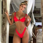 Бикини 2021, однотонный купальник, женский купальник, летний повседневный комплект бикини в стиле пэчворк, бразильский пляжный купальный костюм, одежда для плавания