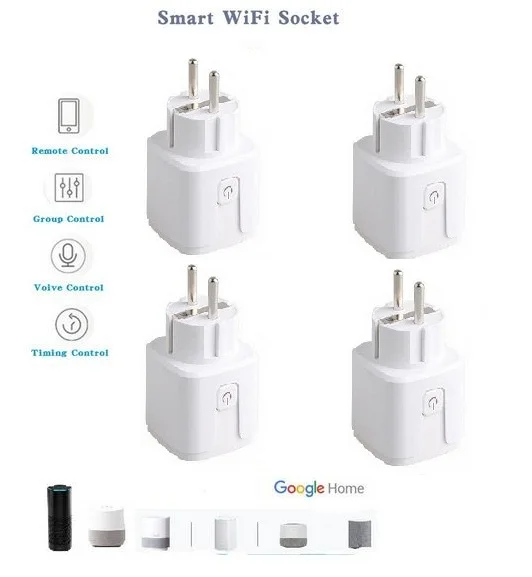 4 шт. Dohome WiFi умная розетка работает с Apple HomeKit (iOS12 или +) Alexa/Google Assistant таймер