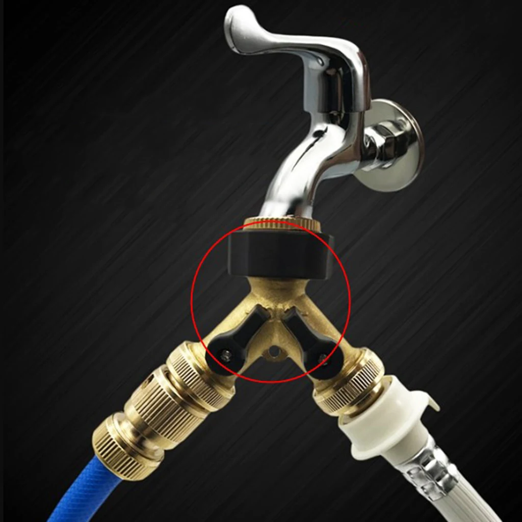 Heavy Duty Brass Garden 3/4 Hose Connectors Tap Splitter (2 Way) Y Shape Valve| New and Improved Design | Автомобили и мотоциклы