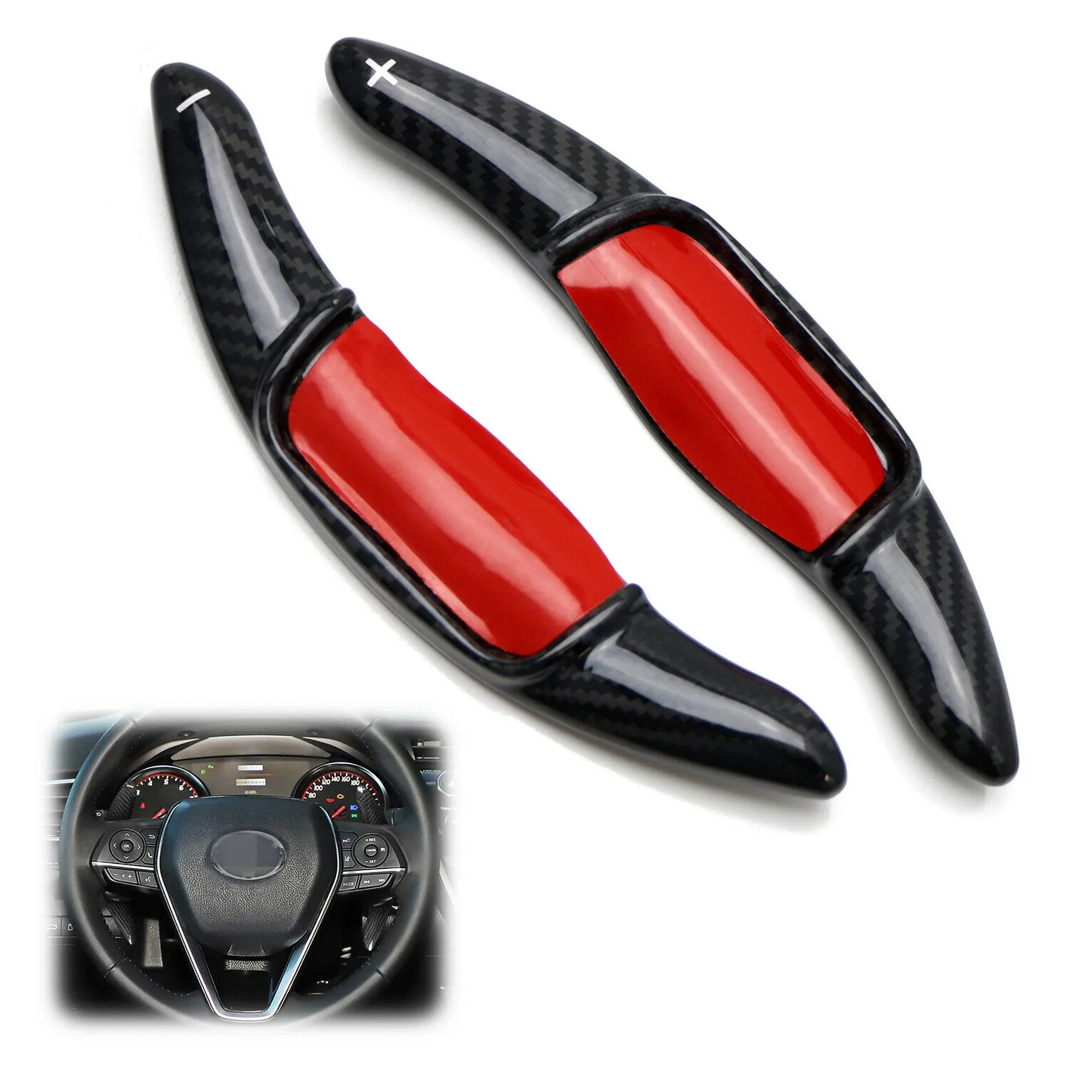 

For 18-up Toyota Camry Carbon Fiber Car Steering Wheel Paddle Shifter Extension