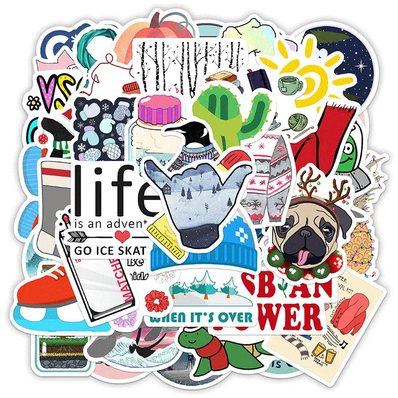 

50 шт., водонепроницаемые наклейки для ноутбука, компьютера, гитары, скейтборда