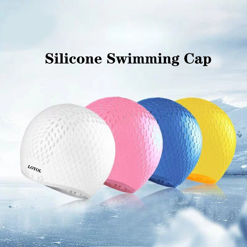 

Women Silicon Swimming Cap Adults Waterproof Large Men Swimming Pool Hat Long Hair Ear Protect Flexible Summer Diving Caps