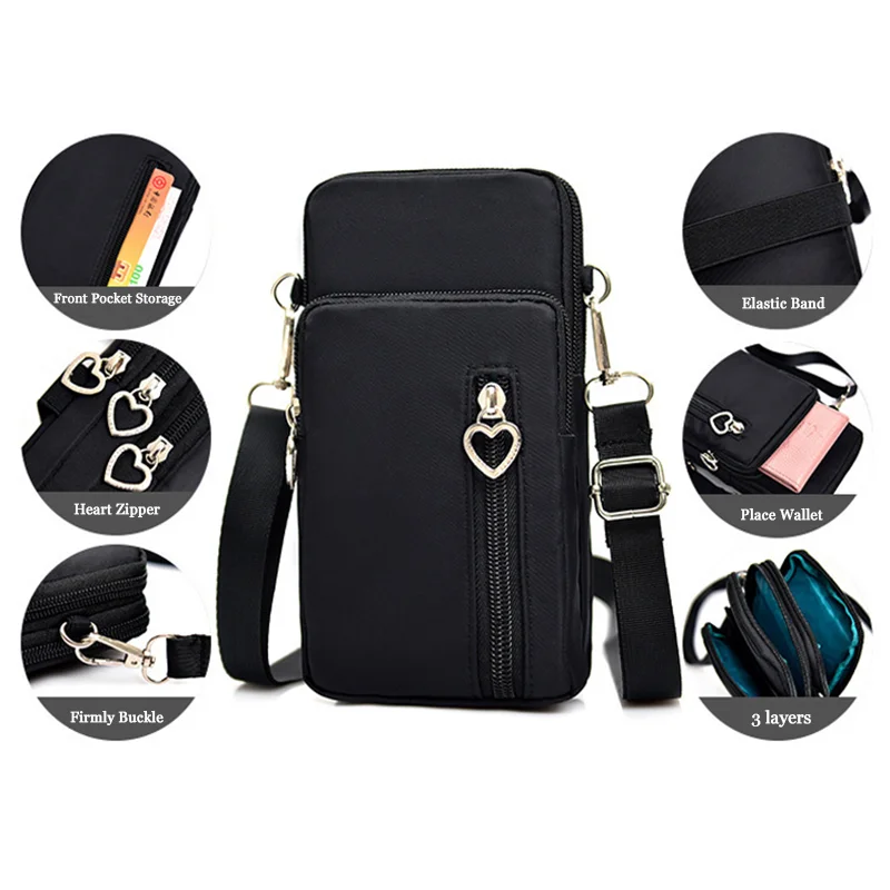 universal phone bag for women wallet shoulder arm bag for iphone13 promax 1211xsxsamsungxiaomihuaweilgmoto crossbody bag free global shipping
