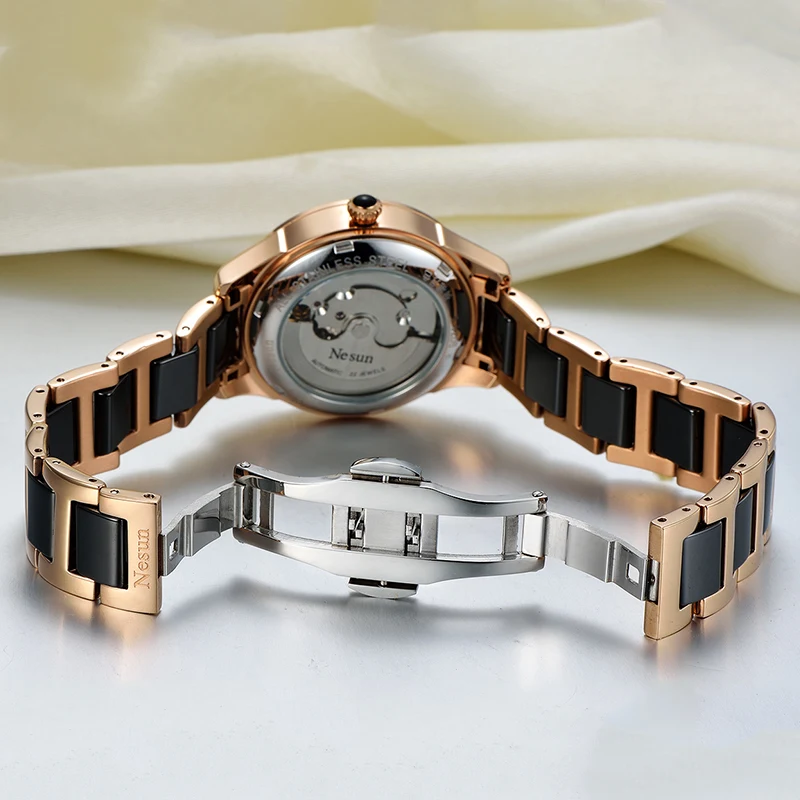 NESUN оригинальные Роскошные брендовые механические водонепроницаемые женские