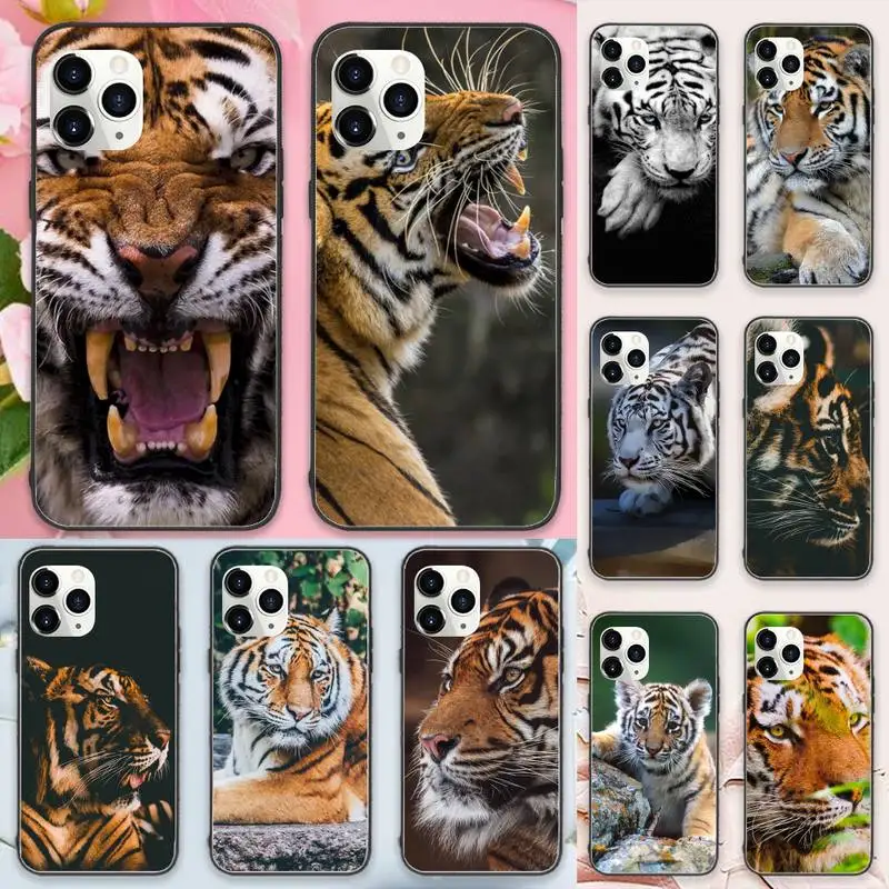 

tiger Ferocious animal Phone Case for iPhone 11 12 mini pro XS MAX 8 7 6 6S Plus X 5S SE 2020 XR Luxury brand shell funda