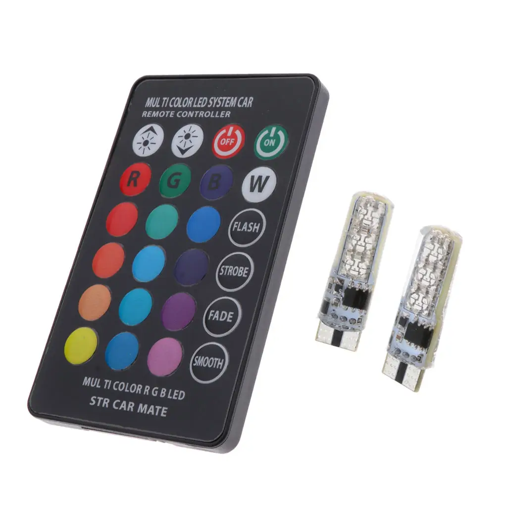 

2 шт., светодиодные RGB светильник лампы T10 5050 6SMD