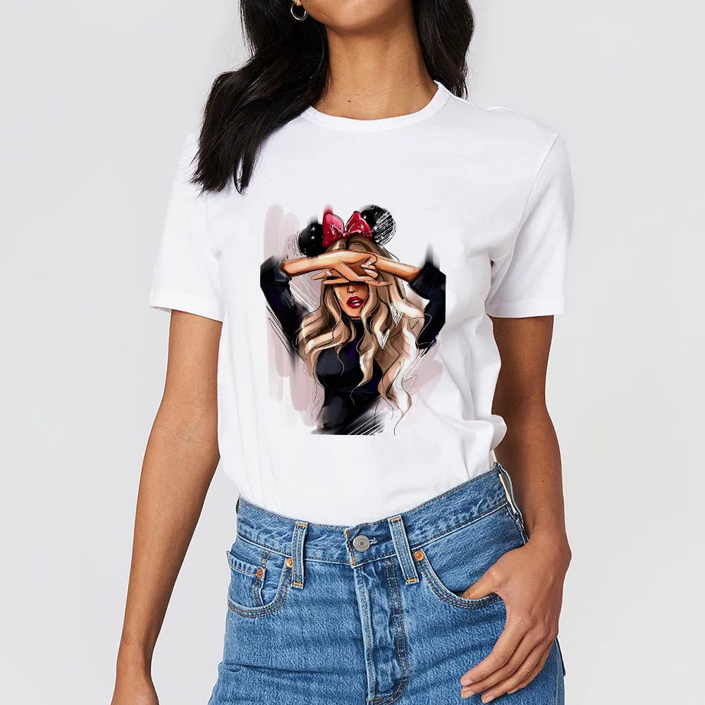 

Women T-shirt 2021 Fashion Retro Tops Leisure Tshirt Summer O-neck T short sleeve female Tshirt Harajuku t shirt Ladies