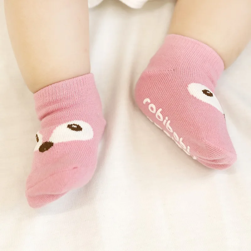 Calcetines antideslizantes de dibujos animados para ni&ntilde;os, medias de suelo para beb&eacute;s y beb&eacute;s, de 1 a 2 a&ntilde;os, en cuatro colores-2