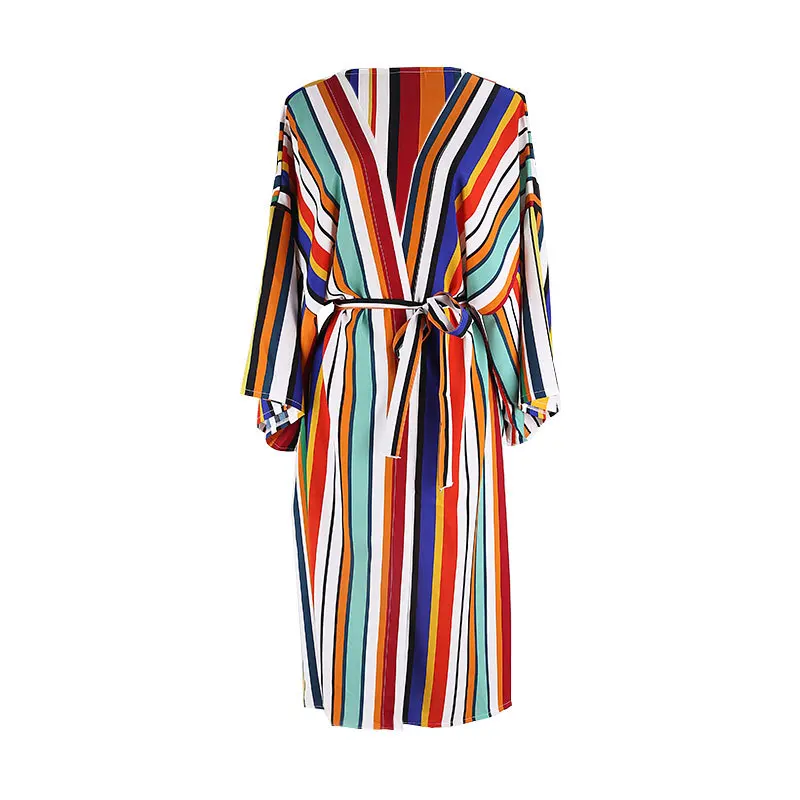 

SuperAen Europe Shirts Women Striped Wild Casual Beach Blouses Female Summer New 2020 Fashion Sunscreen Dress Women Clothing