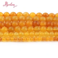 natural round agates beads ball yellow smooth stone beads for jewelry making diy necklace bracelet loose 6810mm strand 15