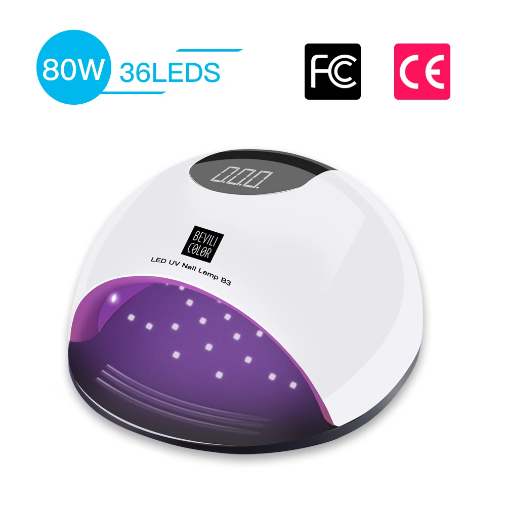 BeviliColor 80 Вт высокомощная лампа для маникюра ногтей Все Гель лак Сушилка сенсор