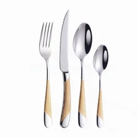 home cutlery set stainless steel dinner set kitchen tableware gold cutlery mirror spoon fork knife set dinnerware steel cutlery