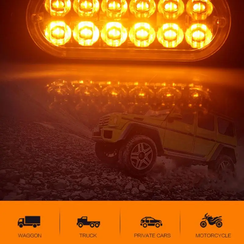 AOZBZ Auto 12 Светодиодный фонарь 36 Вт 24 В янтарный Предупреждение ющий светильник