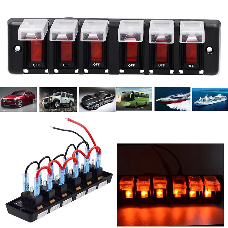 

Power Switch 16A New Car RV Automobile Motorcycle Modified Accessories Power Off Power Switch 6-bit Combination Circuit Breaker