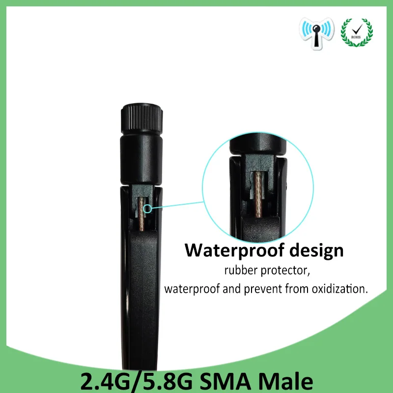 EOTH 10pcs 2.4g 5.8g antenna 8dbi sma male wlan wifi dual band antene router antena ipex 1 SMA female pigtail Extension Cable