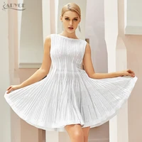adyce summer women white sleeveless casual bodycon dress 2021 new sexy tank o neck fit and flare celebrity runway party dresses