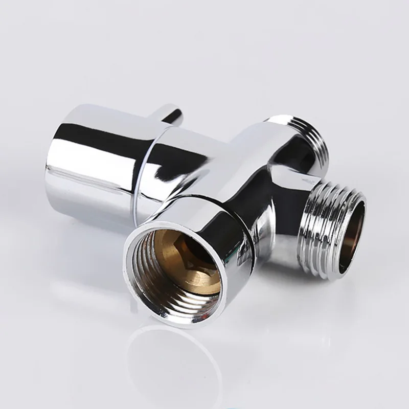 

T-Adapter 3 Ways Valve for Diverter Bath Toilet Bidet Sprayer Shower Head Chrome Silver Water Diversion Valve