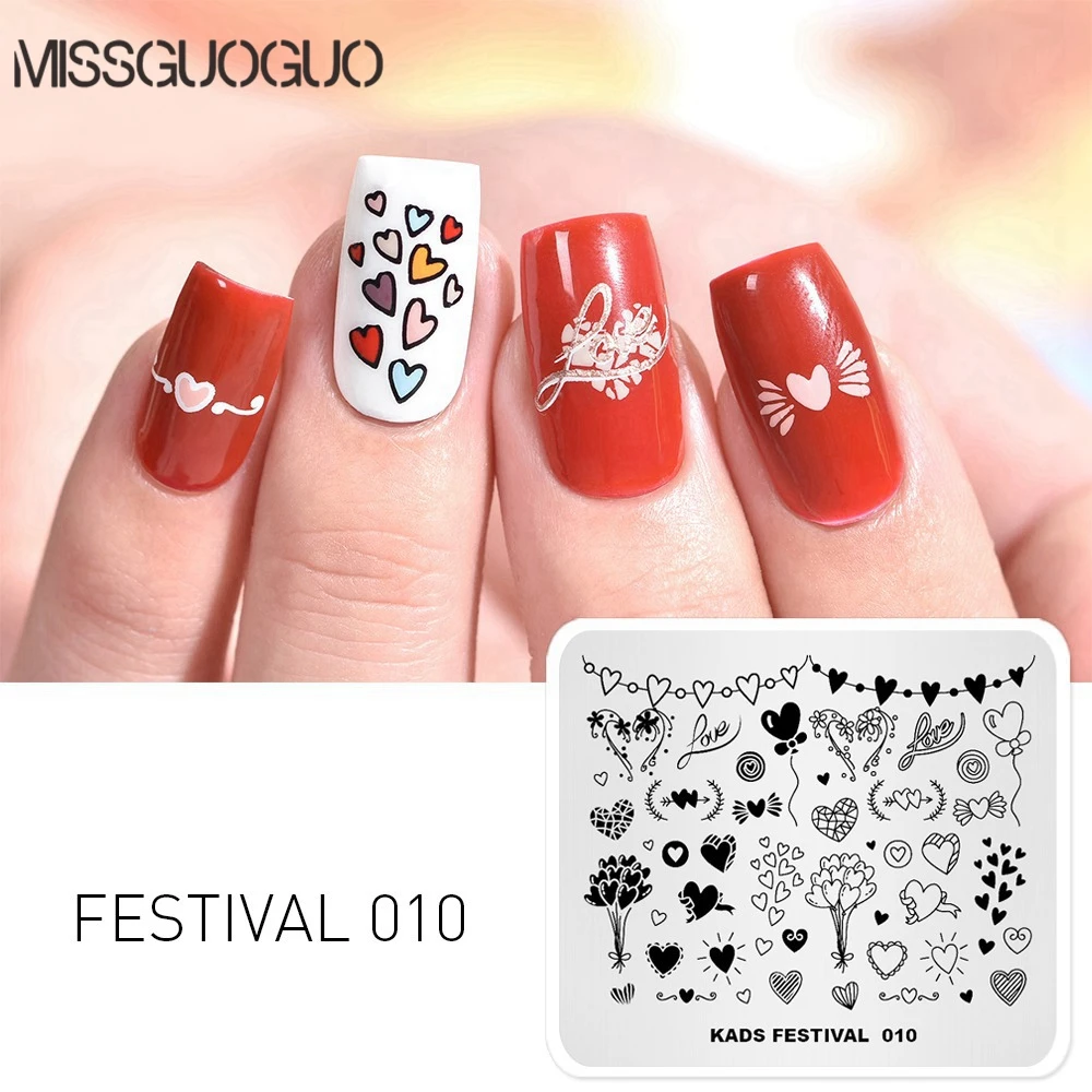 MISSGUOGUO 1 шт. Новое поступление дизайн ногтей штемпель для тиснения шаблон инструменты для моделирования Ногтей для штамповки сердца шаблон Прекрасный ногтей художественная тарелка