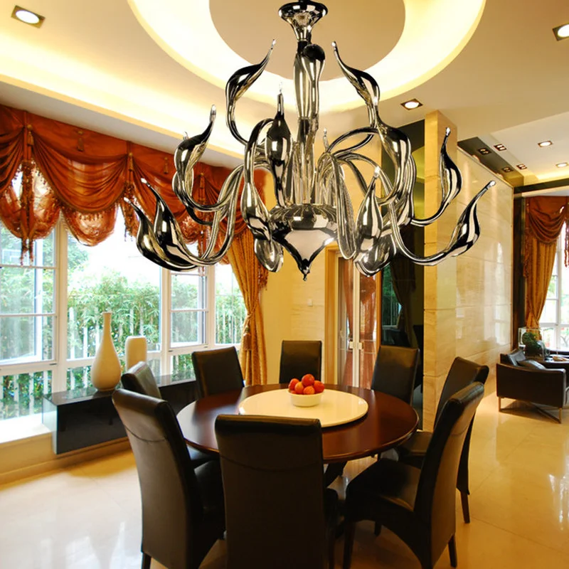 Hot Selling 9 Lights Fashion Swan Chandelier Modern Lamp/Light/Lighting Fixture Wholesale /Retail Red/White/Black/Silver/Gold | Освещение