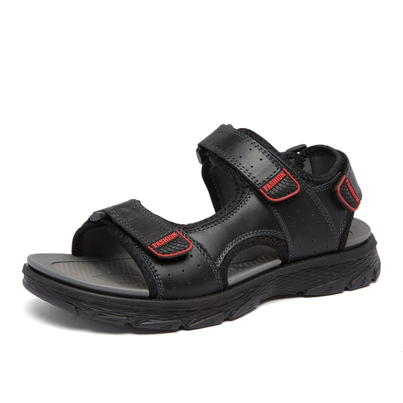 

Genuine Leather Cowhide Men Sandals Summer Light Weight Quality Beach Casual Outdoor Beach Sandalias Shoes