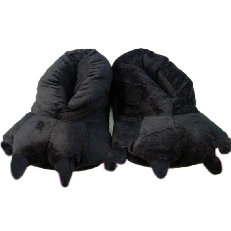 Зимняя теплая Пижама-комбинезон в виде животного женская черная ночная пижама