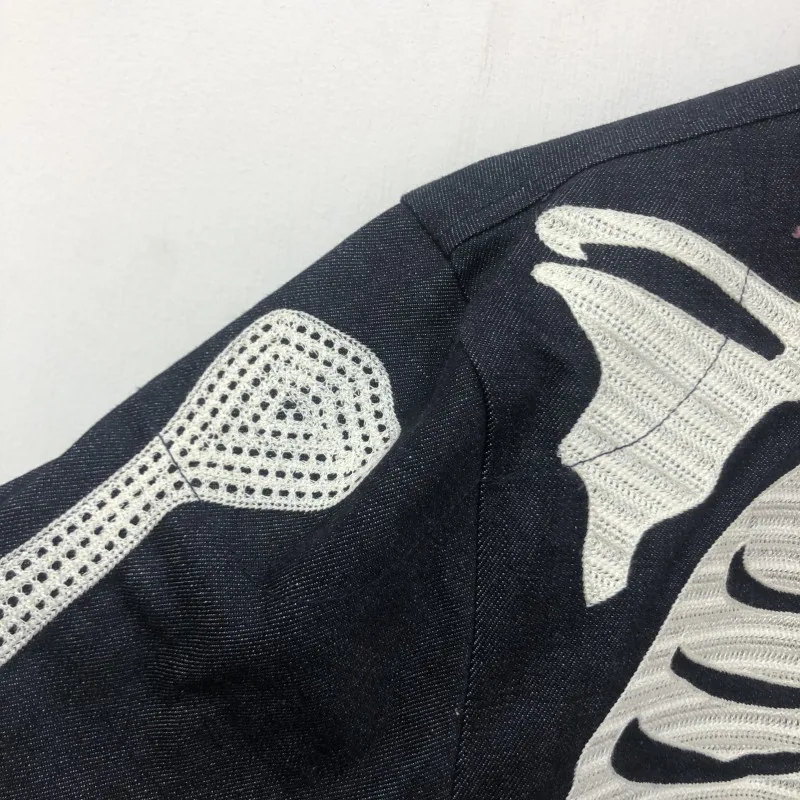 

New Bone Embroidery KAPITAL Jacket Men Women 1:1 High Quality Streetwear Blue Coats