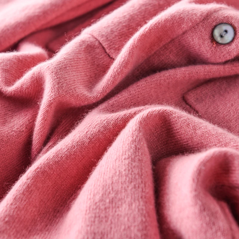 Женский кардиган из 100% шерсти вязаный свитер модная зимняя одежда 6 цветов