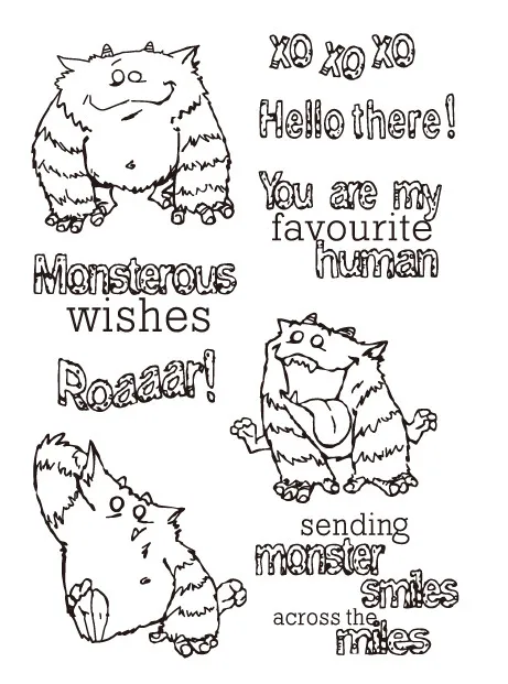 Прозрачные прозрачные штампы Monster для скрапбукинга сделай сам/изготовления