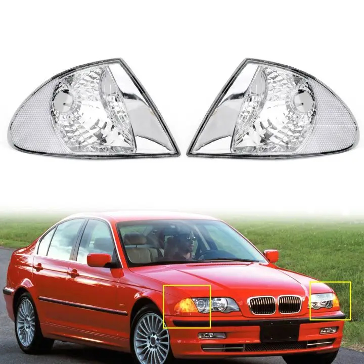 

Areyourshop Front Indicator Turn Signal Corner Clear Lights For BMW 3 Series E46 99-01 Gray 63136902766 63136902765 Car Part
