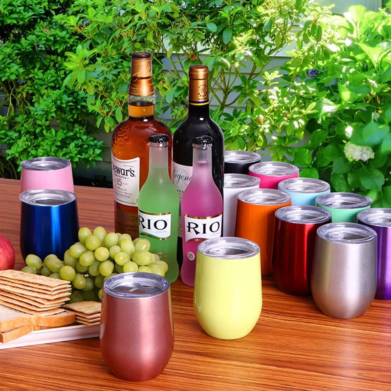 9oz 300ml Egg Shape Shell Wine Cup Stainless Vacuum Cups Coffee Beer Mug | Дом и сад