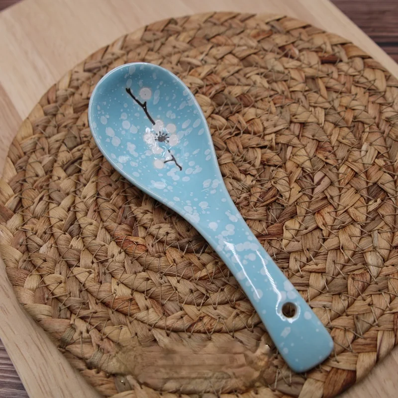 

Japanese Style Spoon Sets Ceramics Porridge Soup Cute Home Spoon Sets Dinner Dinnerware Cucharas De Postre Kitchen Gadget DI50TS