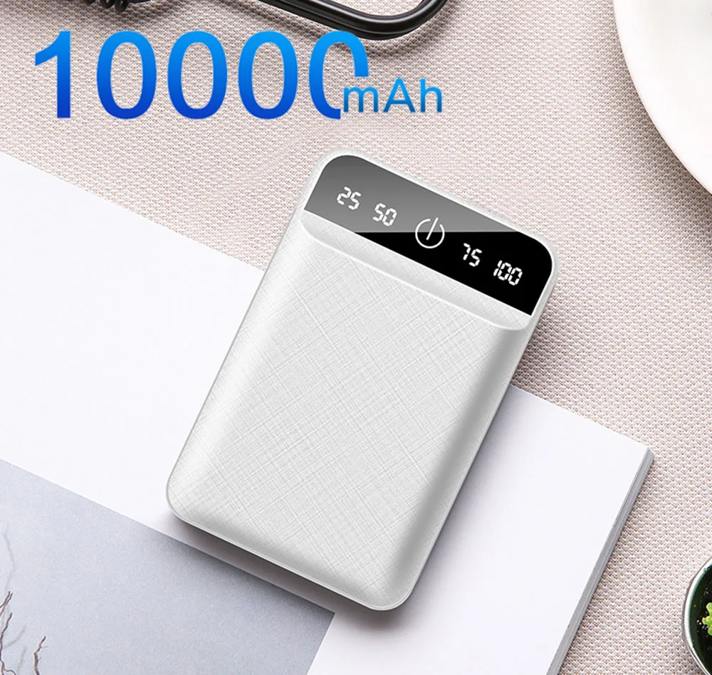 10000mAh White 2 FLOVEME внешний аккумулятор 20000 мАч, мини внешний аккумулятор 10000 мАч, мобильный зарядный внешний аккумулятор для samsung Xiaomi, повербанк - Цвет: 10000mAh White 2