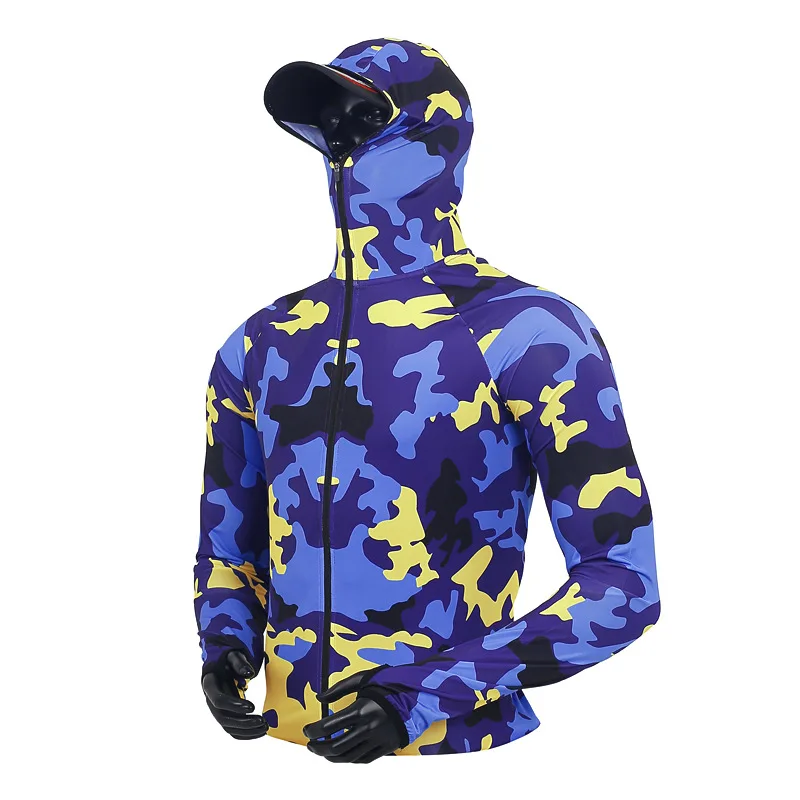 

2021 NEW Summer Camouflage Fishing Sun-proof Clothing Ice Thin UPF40+ uv Quick-drying Breathable Mosquito Control