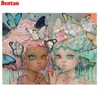 Алмазная 5D картина сделай сам, полноразмерная мозаика с мультяшными бабочками для девочек, ручная работа, подарок, вышивка крестиком, домашний декор