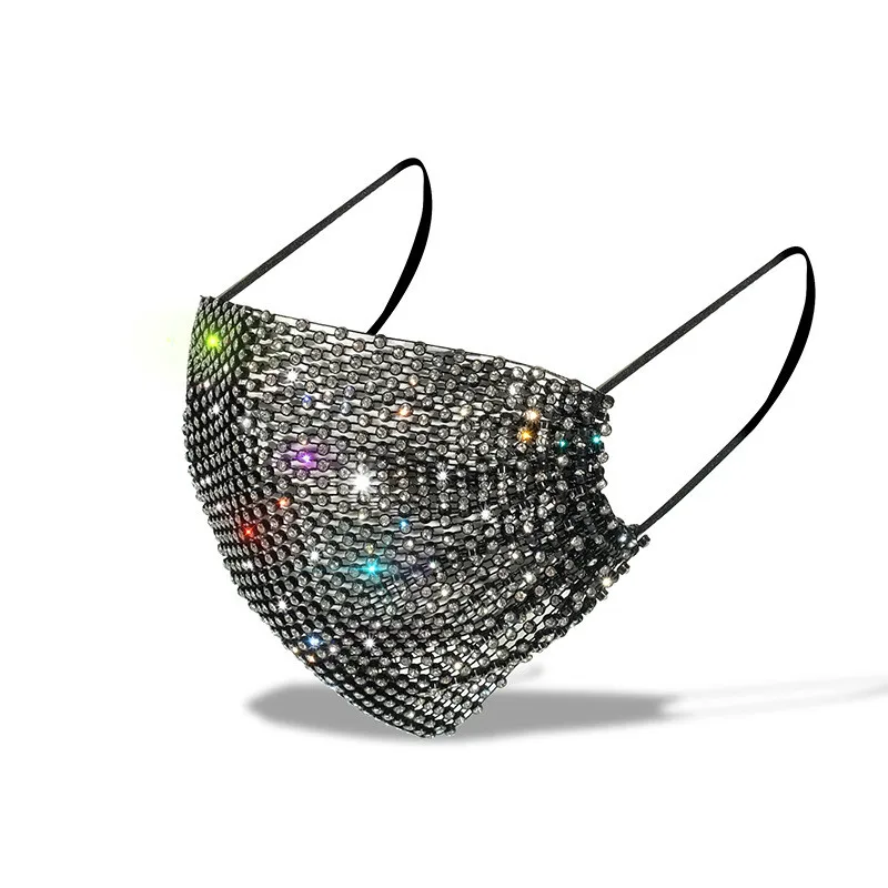 

2020 Unisex Fashion Jewelry Colorful Sequins Bling Mask For Face Decoration Accessories Nightclub Face Jewelry Gift