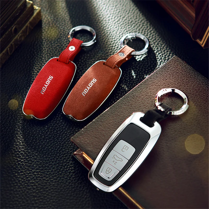Замшевый чехол для автомобильных ключей из цинкового сплава прочный Чехол Audi A6 C8