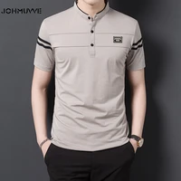 johmuvve 5 colour new ariival men polo fashion summer short sleeve casual t shirt polo neck tops blouse cotton tshirt